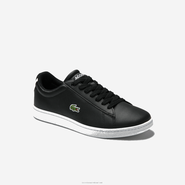 Lacoste carnaby evo mesh gevoerde leren sneakers 0828H2717 zwart 024 vrouwen