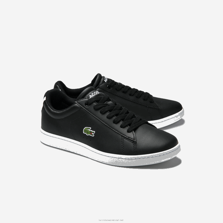 Lacoste carnaby evo mesh gevoerde leren sneakers 0828H2717 zwart 024 vrouwen