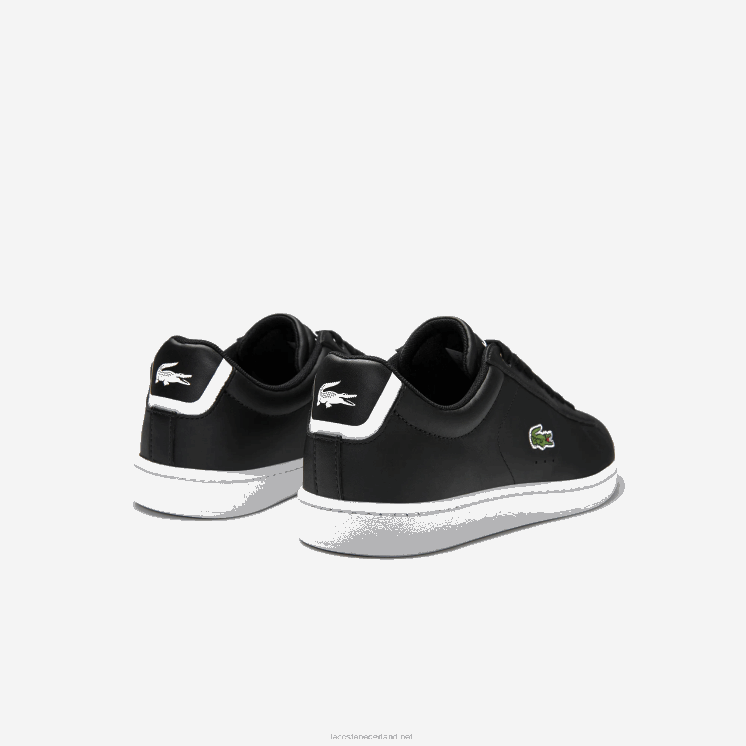 Lacoste carnaby evo mesh gevoerde leren sneakers 0828H2717 zwart 024 vrouwen