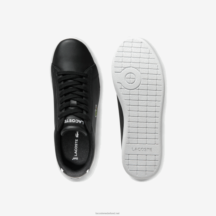 Lacoste carnaby evo mesh gevoerde leren sneakers 0828H2717 zwart 024 vrouwen