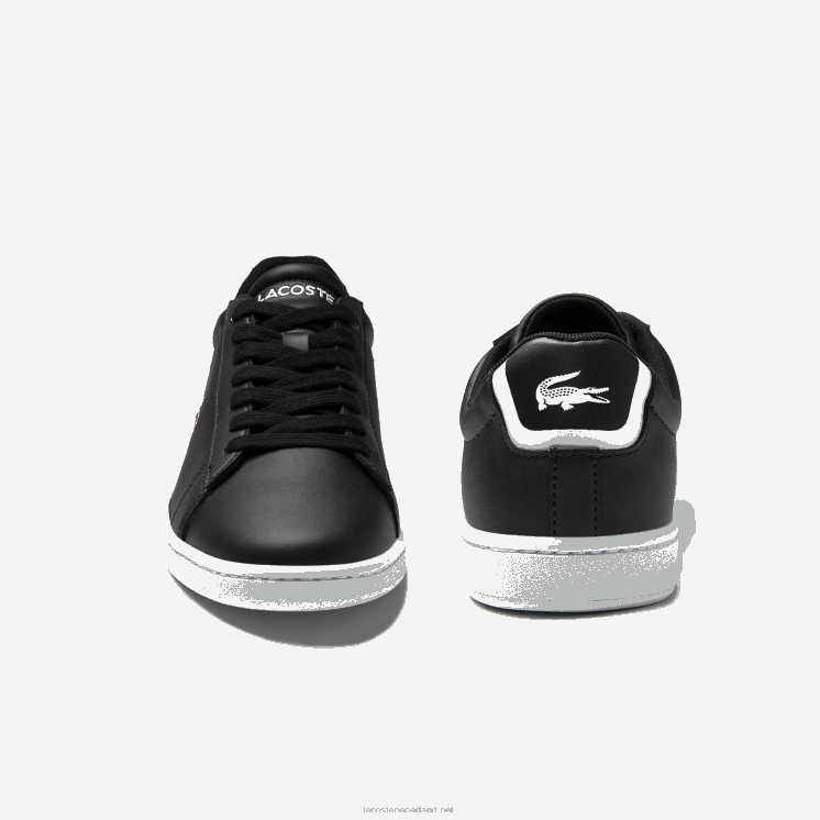 Lacoste carnaby evo mesh gevoerde leren sneakers 0828H2717 zwart 024 vrouwen