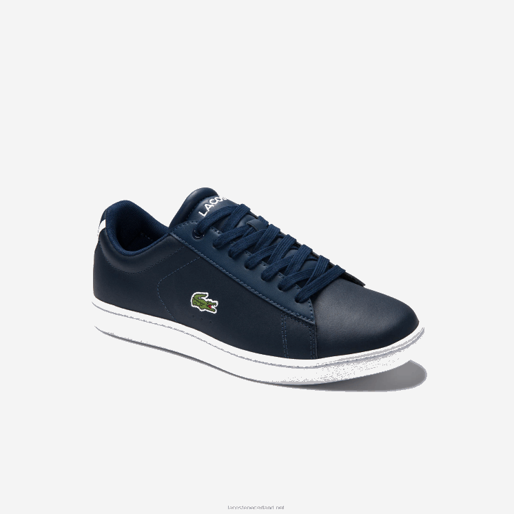 Lacoste carnaby evo mesh gevoerde leren sneakers 0828H2718 marineblauw 003 vrouwen