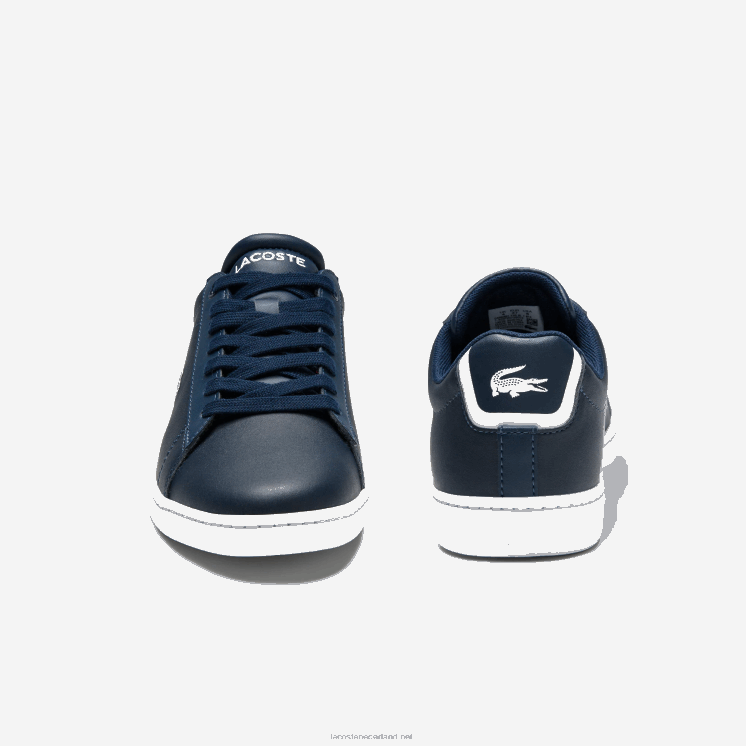 Lacoste carnaby evo mesh gevoerde leren sneakers 0828H2718 marineblauw 003 vrouwen
