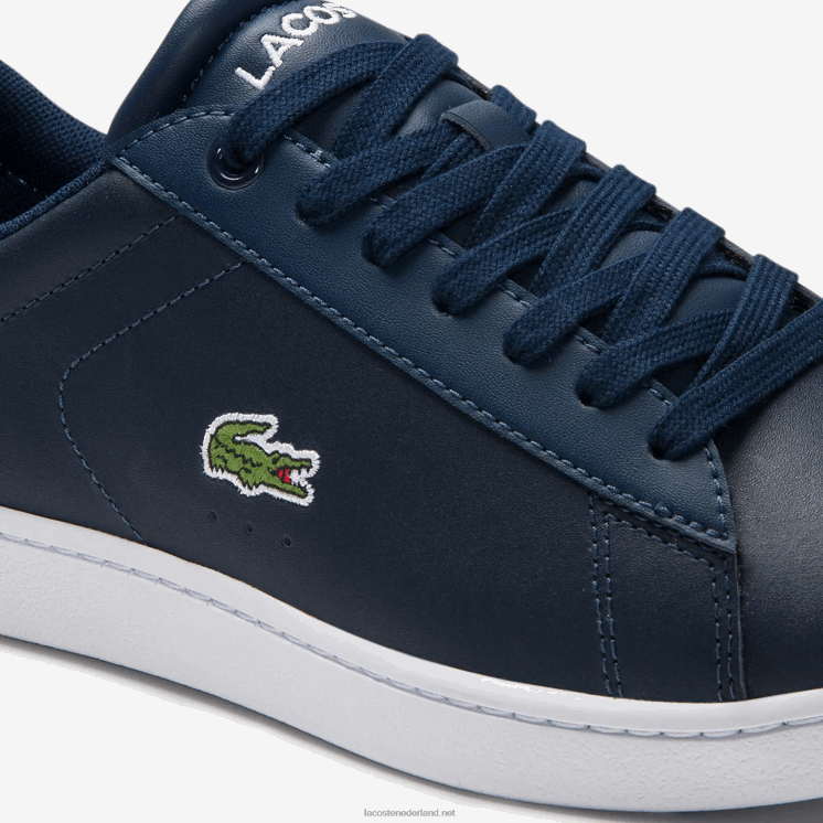 Lacoste carnaby evo mesh gevoerde leren sneakers 0828H2718 marineblauw 003 vrouwen