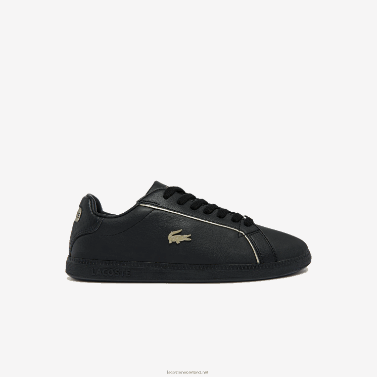 Lacoste gegradueerde leren metallic details sneakers 0828H2757 zwart 02u vrouwen