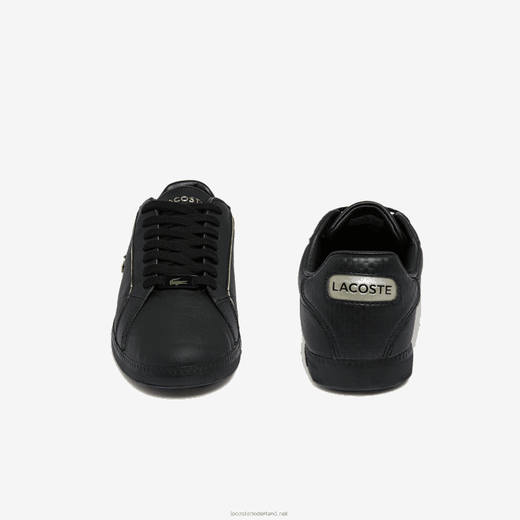 Lacoste gegradueerde leren metallic details sneakers 0828H2757 zwart 02u vrouwen