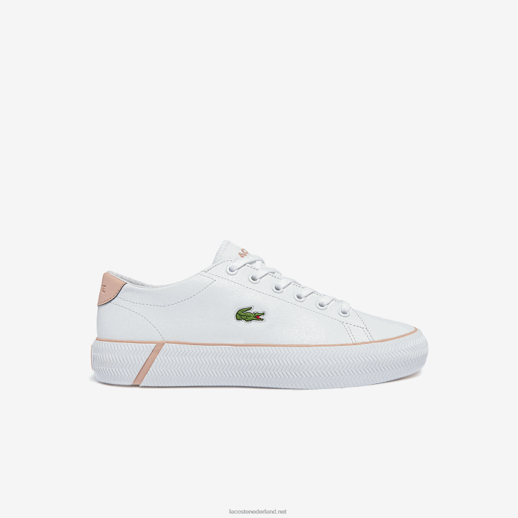 Lacoste gripshot bl leren en synthetische sneakers 0828H2695 wit & lichtroze 1y9 vrouwen