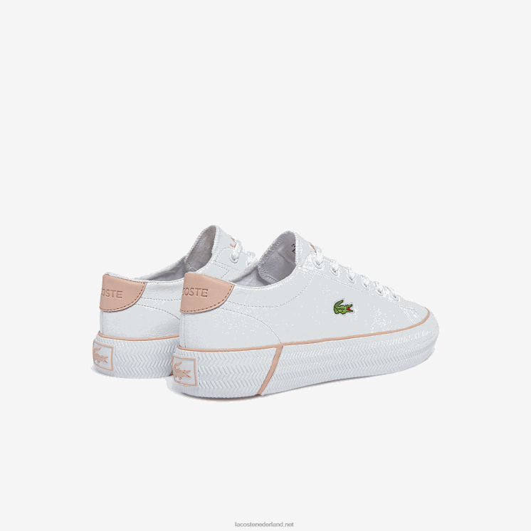 Lacoste gripshot bl leren en synthetische sneakers 0828H2695 wit & lichtroze 1y9 vrouwen