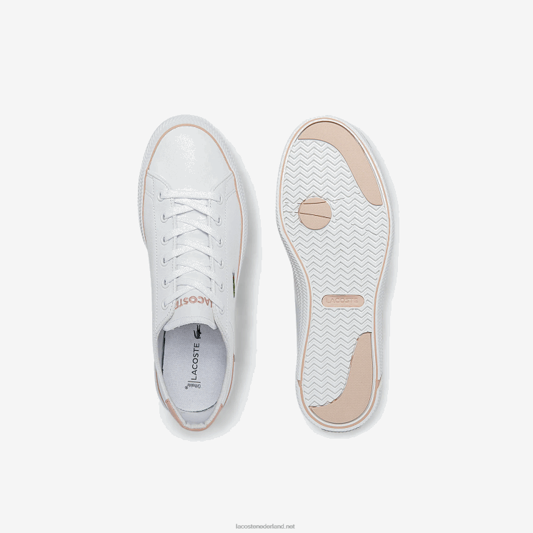 Lacoste gripshot bl leren en synthetische sneakers 0828H2695 wit & lichtroze 1y9 vrouwen