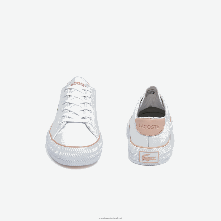 Lacoste gripshot bl leren en synthetische sneakers 0828H2695 wit & lichtroze 1y9 vrouwen