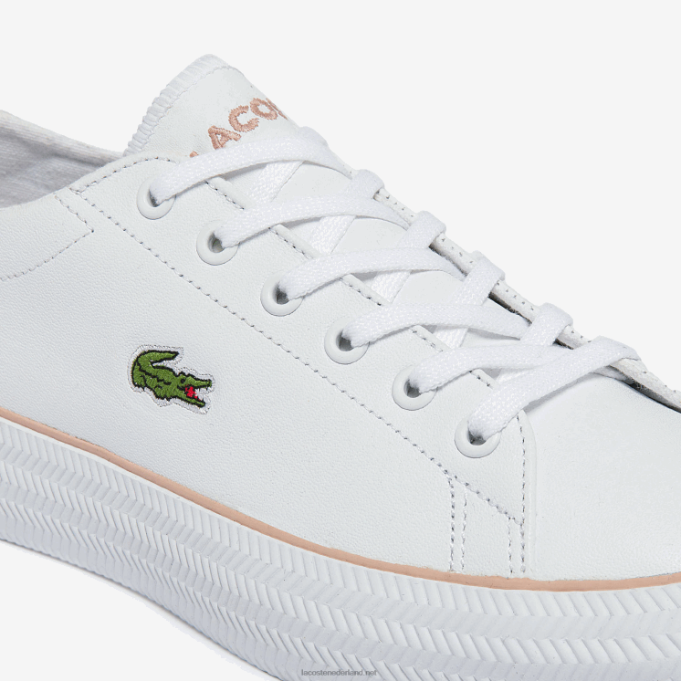 Lacoste gripshot bl leren en synthetische sneakers 0828H2695 wit & lichtroze 1y9 vrouwen