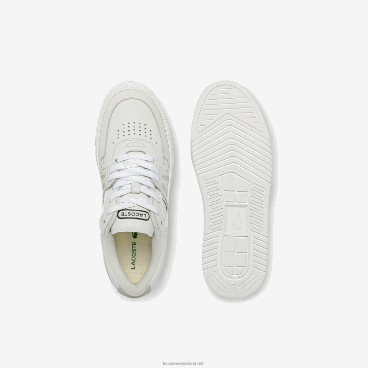 Lacoste l001 leren sneakers 0828H2720 wit & gebroken wit 65t vrouwen