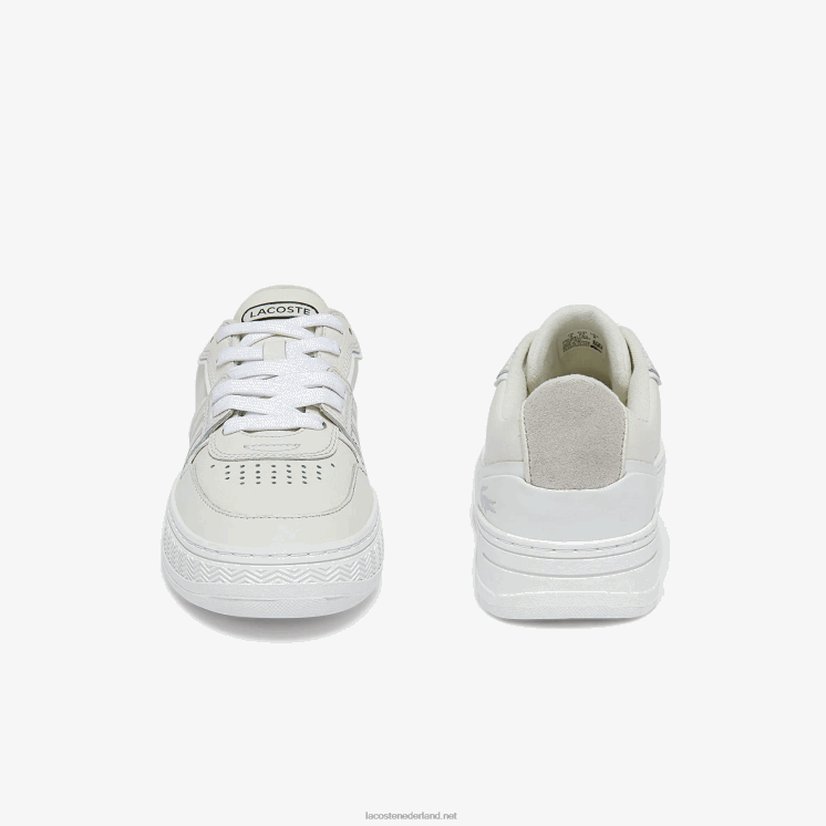 Lacoste l001 leren sneakers 0828H2720 wit & gebroken wit 65t vrouwen