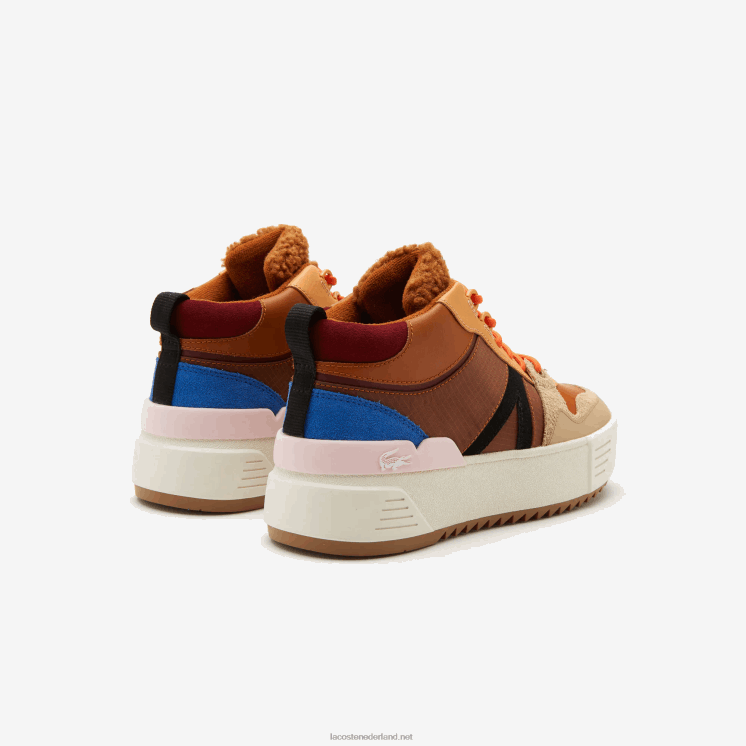 Lacoste l002 halfleren winterschoenen voor buiten 0828H2738 bruin roze 7e1 vrouwen