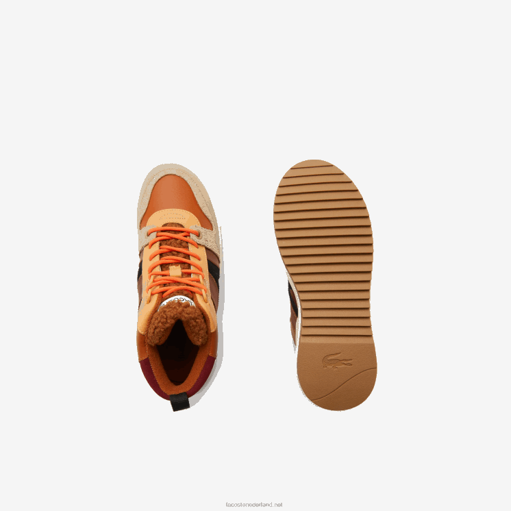 Lacoste l002 halfleren winterschoenen voor buiten 0828H2738 bruin roze 7e1 vrouwen
