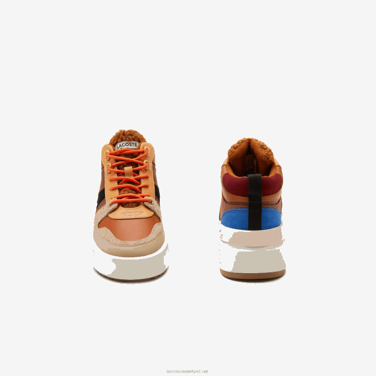 Lacoste l002 halfleren winterschoenen voor buiten 0828H2738 bruin roze 7e1 vrouwen