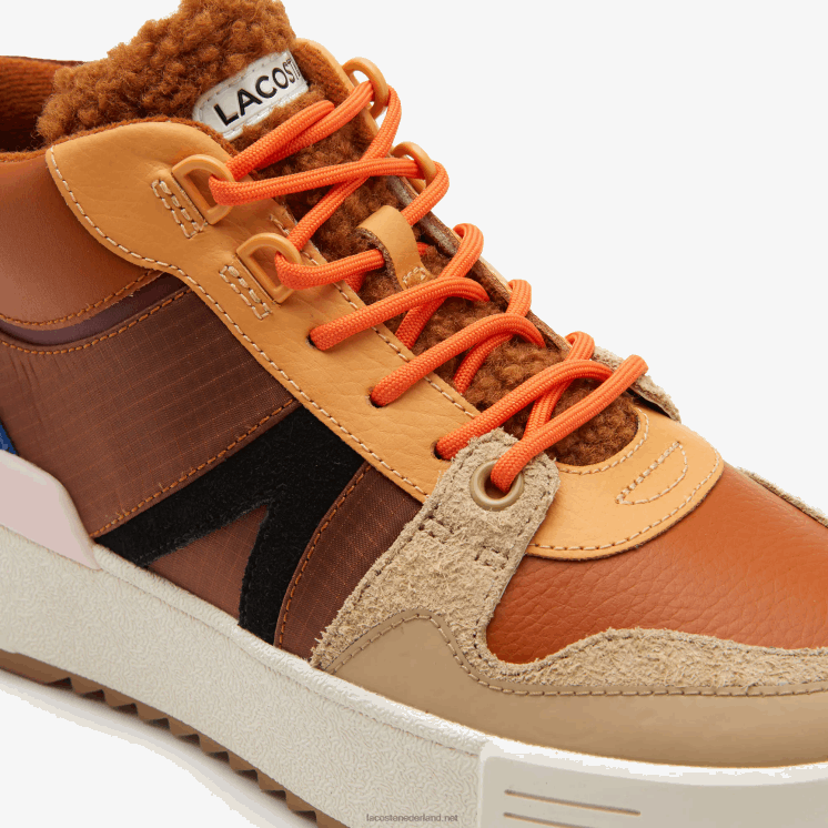 Lacoste l002 halfleren winterschoenen voor buiten 0828H2738 bruin roze 7e1 vrouwen