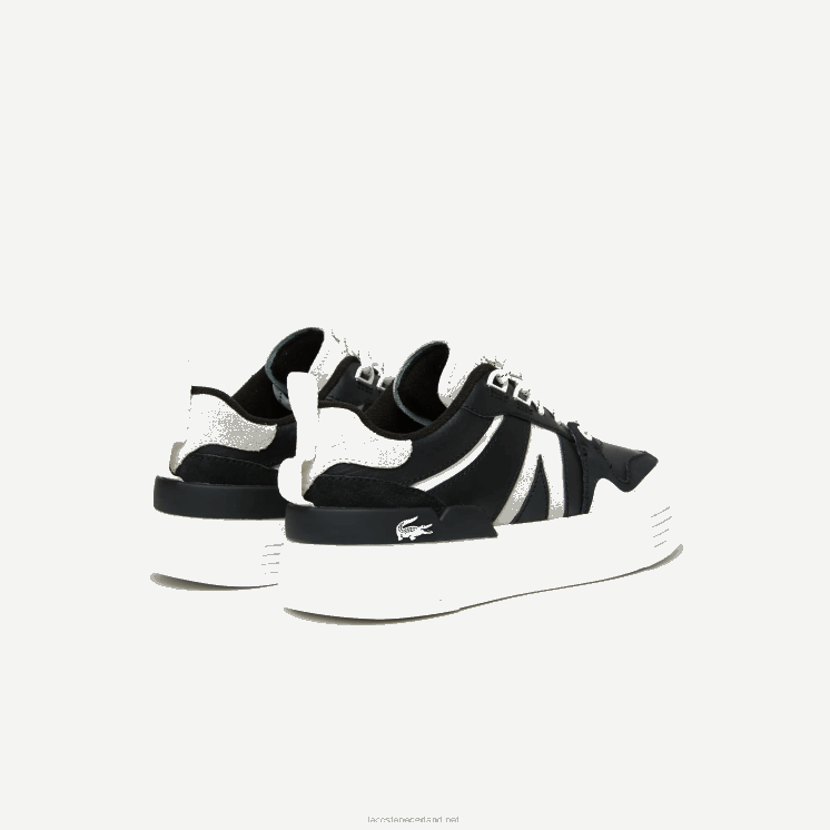 Lacoste l002 leren sneakers met opvallende kleuren 0828H2719 zwart-wit 312 vrouwen