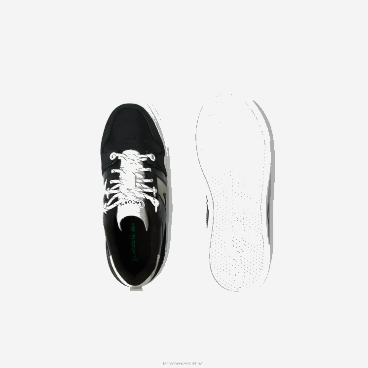 Lacoste l002 leren sneakers met opvallende kleuren 0828H2719 zwart-wit 312 vrouwen