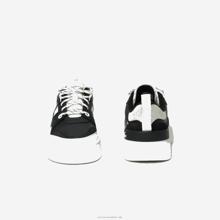 Lacoste l002 leren sneakers met opvallende kleuren 0828H2719 zwart-wit 312 vrouwen