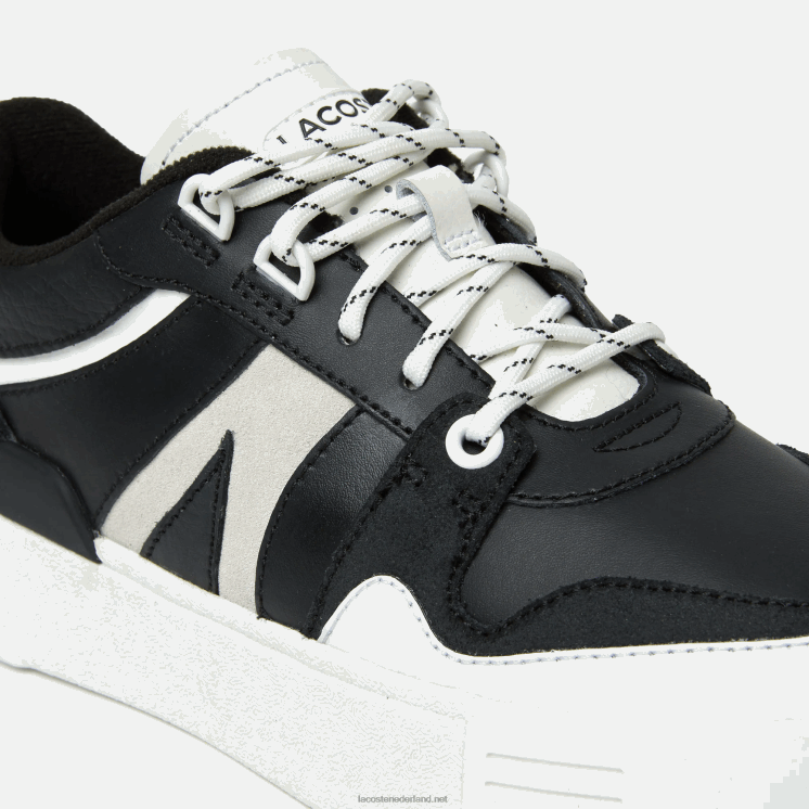 Lacoste l002 leren sneakers met opvallende kleuren 0828H2719 zwart-wit 312 vrouwen
