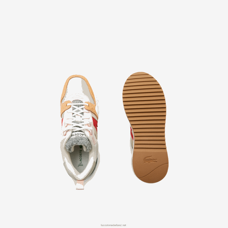 Lacoste l002 leren winterschoenen voor buiten 0828H2727 grijs groen 1s4 vrouwen