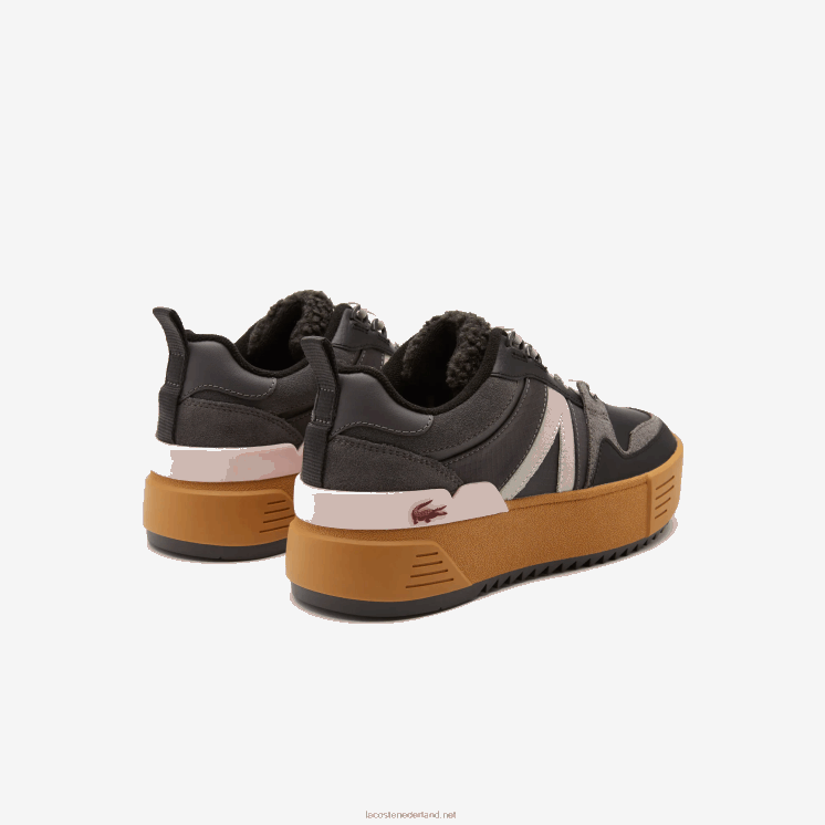 Lacoste l002 leren winterschoenen voor buiten 0828H2728 zwart roze 1j1 vrouwen