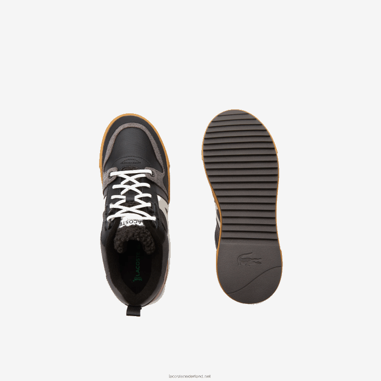 Lacoste l002 leren winterschoenen voor buiten 0828H2728 zwart roze 1j1 vrouwen
