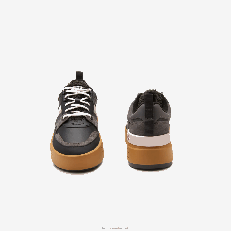 Lacoste l002 leren winterschoenen voor buiten 0828H2728 zwart roze 1j1 vrouwen