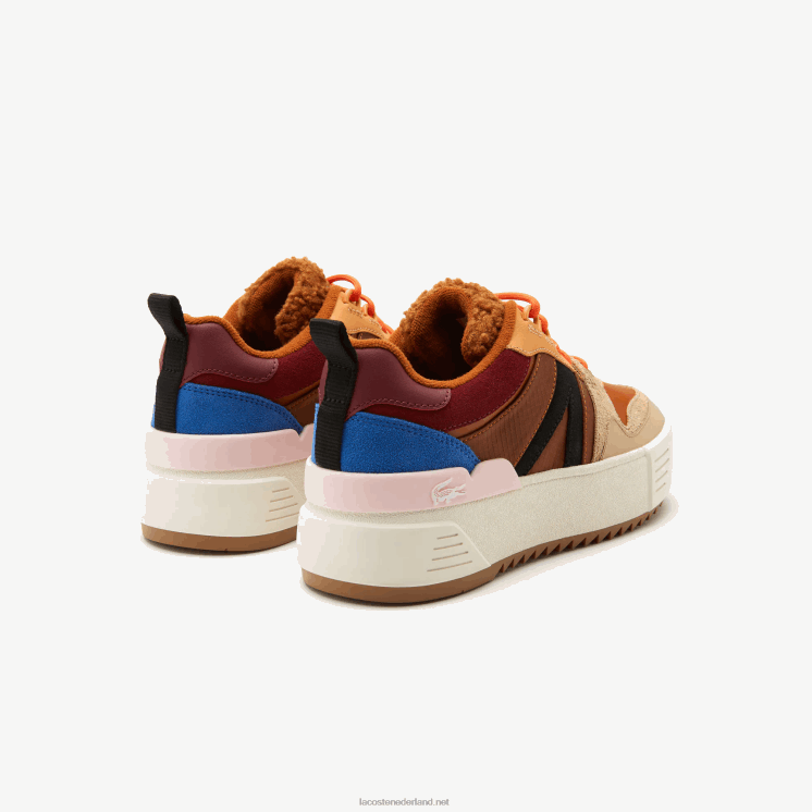 Lacoste l002 leren winterschoenen voor buiten 0828H2729 bruin roze 7e1 vrouwen