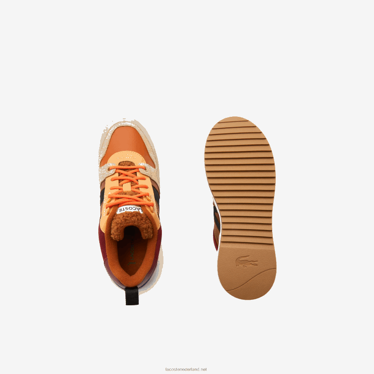 Lacoste l002 leren winterschoenen voor buiten 0828H2729 bruin roze 7e1 vrouwen