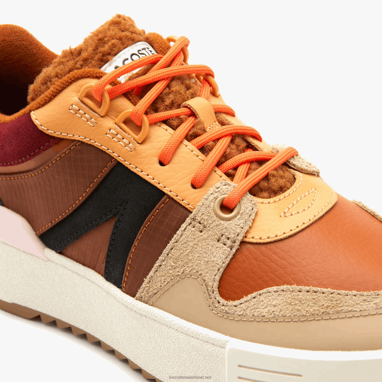 Lacoste l002 leren winterschoenen voor buiten 0828H2729 bruin roze 7e1 vrouwen