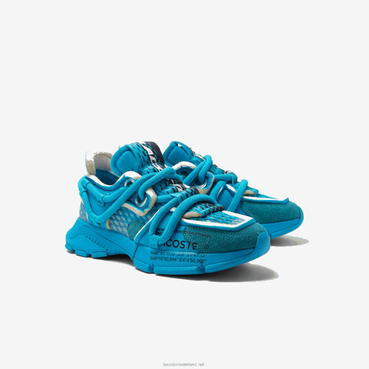 Lacoste l003 active runway textiel sneakers 0828H2691 blauw 11c vrouwen