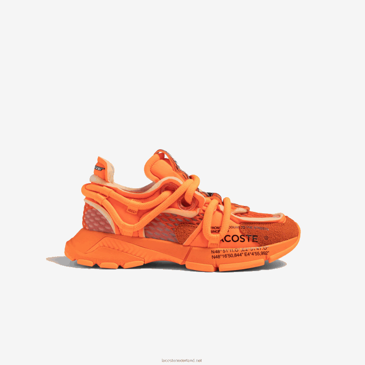 Lacoste l003 active runway textiel sneakers 0828H2693 oranje 7a5 vrouwen