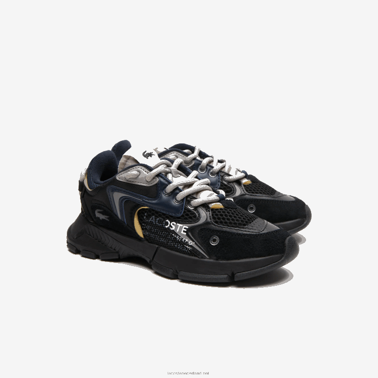 Lacoste l003 neo stoffen sneakers 0828H2676 zwart marineblauw 075 vrouwen