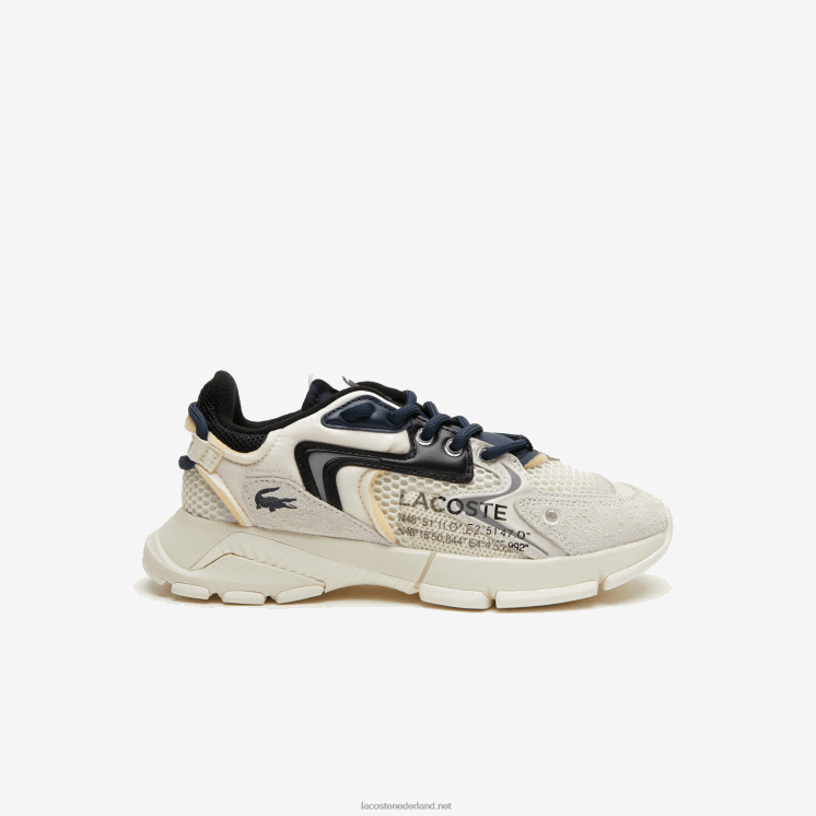 Lacoste l003 neo stoffen sneakers 0828H2678 wit zwart 2g9 vrouwen