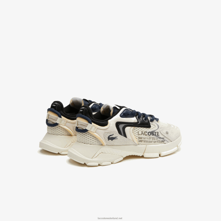 Lacoste l003 neo stoffen sneakers 0828H2678 wit zwart 2g9 vrouwen