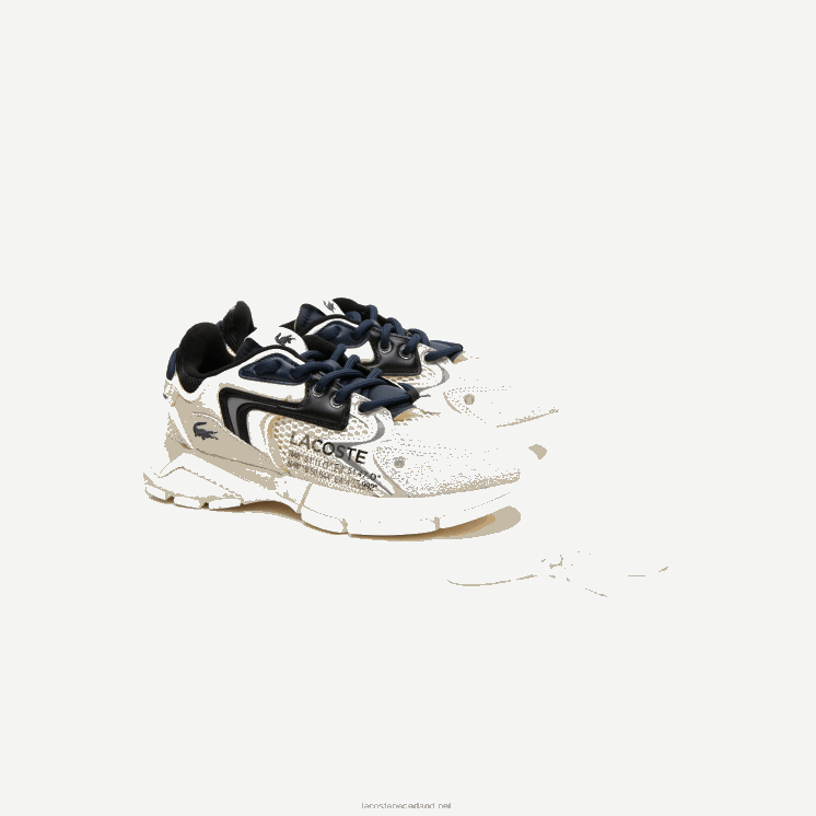 Lacoste l003 neo stoffen sneakers 0828H2678 wit zwart 2g9 vrouwen