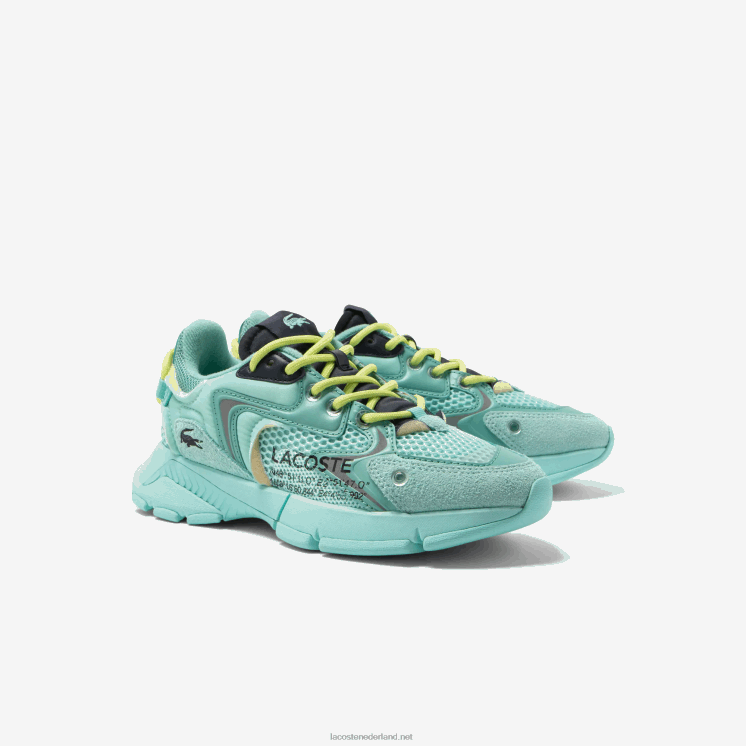 Lacoste l003 neo stoffen sneakers 0828H2679 turkoois/marineblauw b22 vrouwen