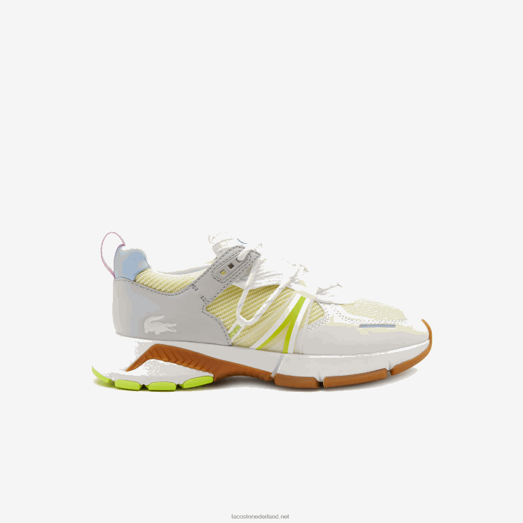 Lacoste l003 sneakers met kleurvlakken van textiel 0828H2753 wit/blauw 080 vrouwen