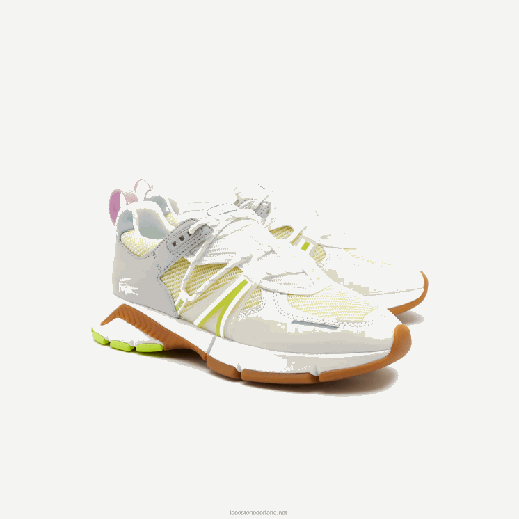 Lacoste l003 sneakers met kleurvlakken van textiel 0828H2753 wit/blauw 080 vrouwen