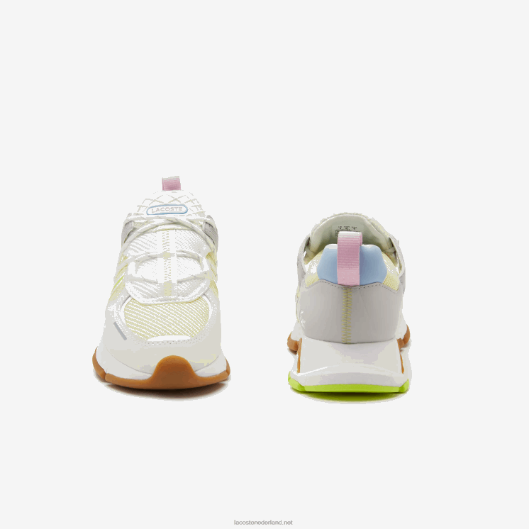 Lacoste l003 sneakers met kleurvlakken van textiel 0828H2753 wit/blauw 080 vrouwen