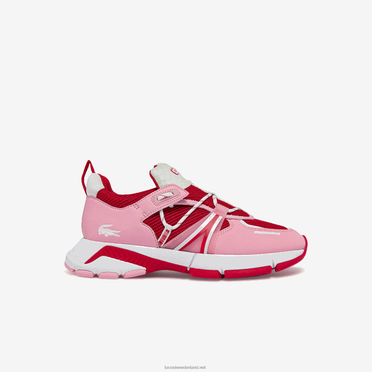Lacoste l003 textiel colorblock sneakers 0828H2754 roze en wit f50 vrouwen