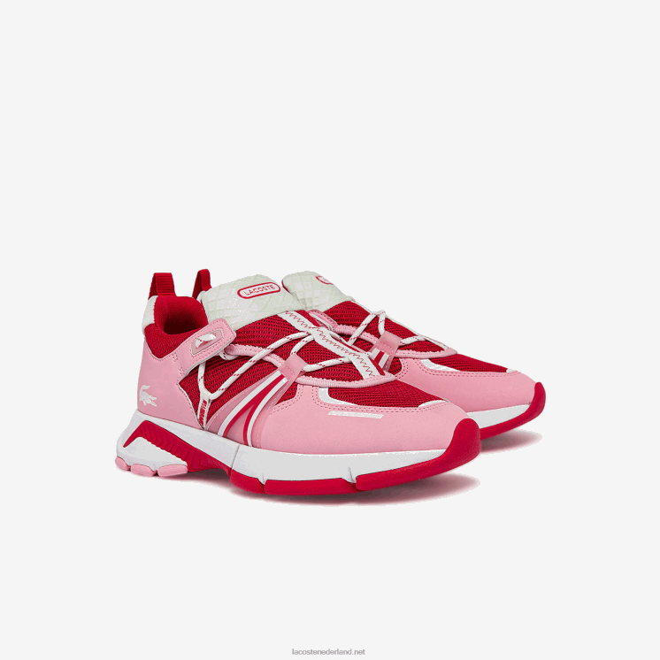 Lacoste l003 textiel colorblock sneakers 0828H2754 roze en wit f50 vrouwen