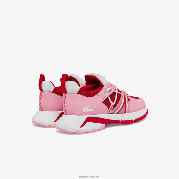 Lacoste l003 textiel colorblock sneakers 0828H2754 roze en wit f50 vrouwen