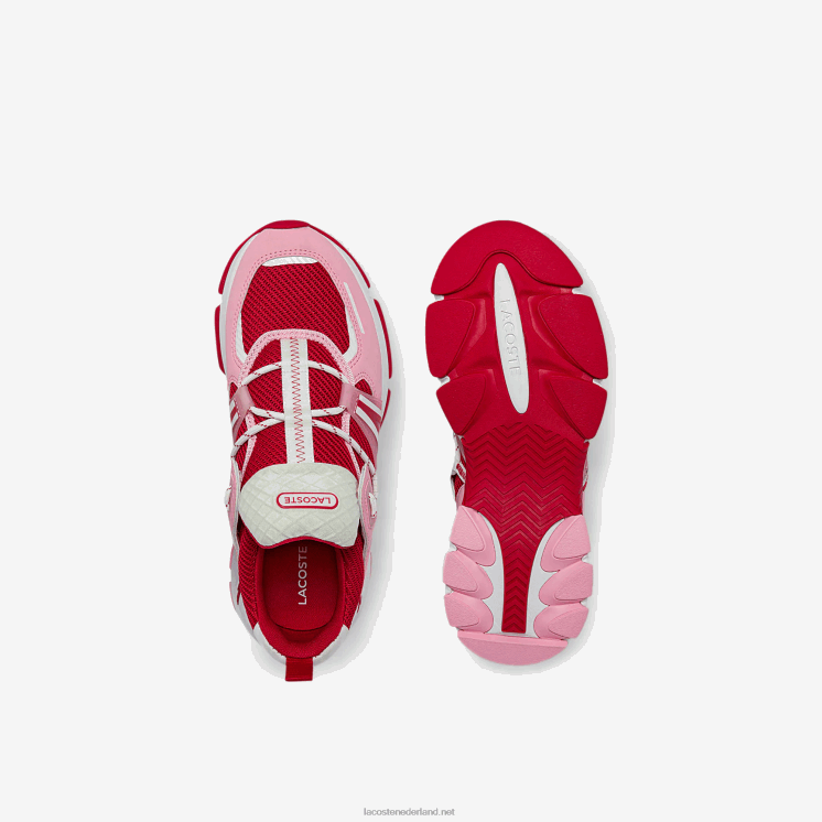 Lacoste l003 textiel colorblock sneakers 0828H2754 roze en wit f50 vrouwen