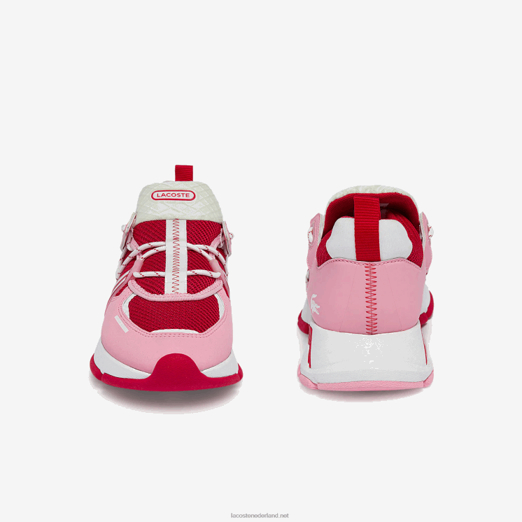 Lacoste l003 textiel colorblock sneakers 0828H2754 roze en wit f50 vrouwen