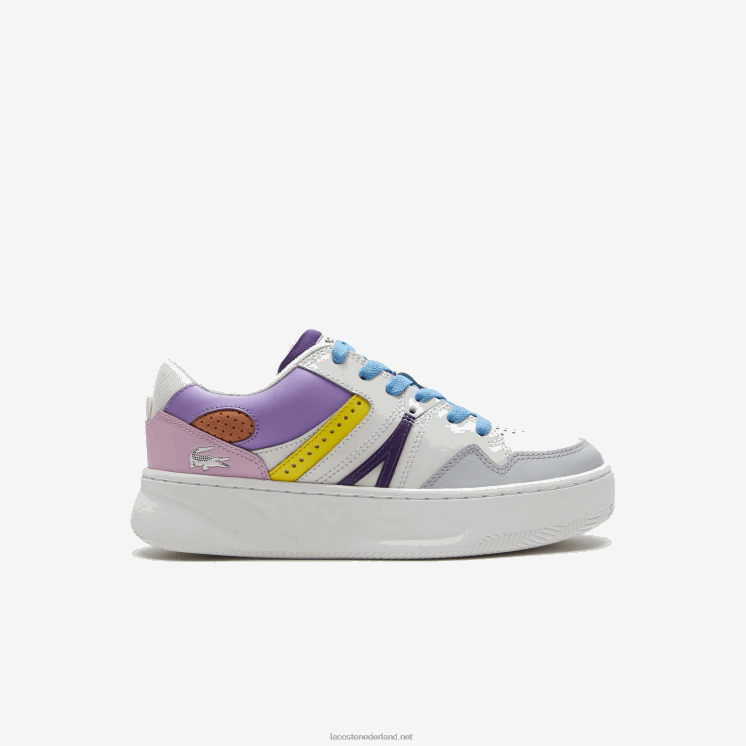 Lacoste l005 leren sneakers 0828H2714 wit lichtpaars 1t6 vrouwen