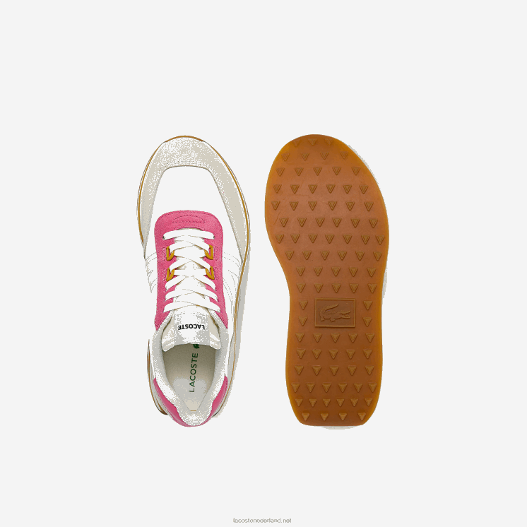 Lacoste l-spin stoffen sneakers 0828H2752 wit & roze b53 vrouwen