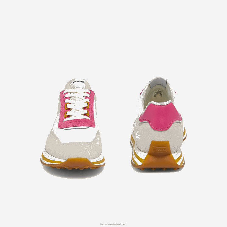 Lacoste l-spin stoffen sneakers 0828H2752 wit & roze b53 vrouwen